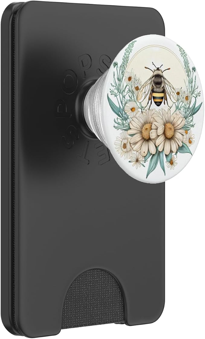 Bee Honeybee Daisy Flowers PopSockets Adhesive PopGrip