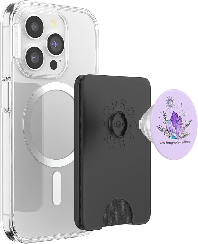 Purple Sun Moon Stars Celestial Mystical Crystals PopSockets Adhesive PopGrip
