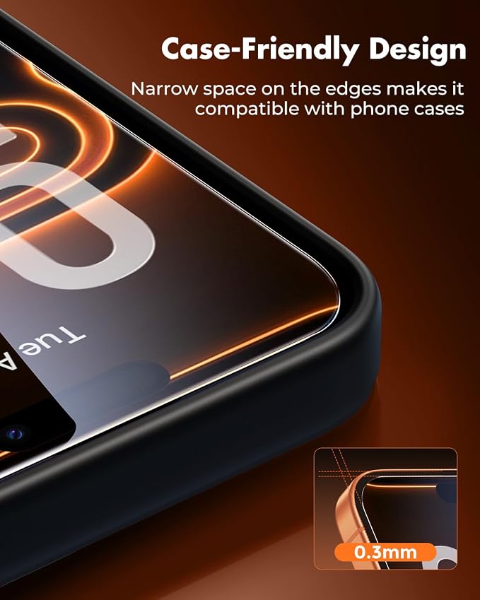 UNBREAKcable 4-Pack iPhone 15 Screen Protector 9H Hardness | 9H tempered glass | 99.99% HD clarity | Double Shatterproof|alignment frame easy install | case-friendly