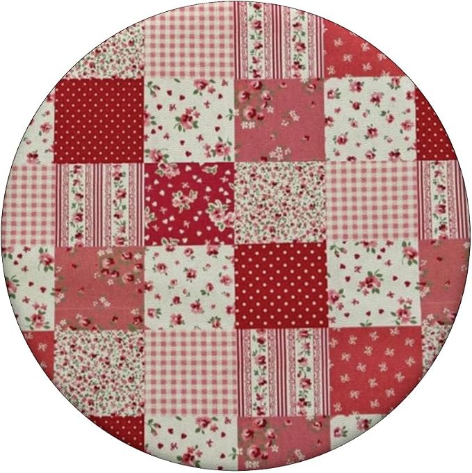 Red Floral Patchwork Pattern PopSockets Adhesive PopGrip