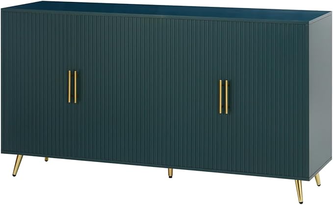 30 Inch Modern Console Table Sofa Table with 4 Doors and Metal Handles, Accent Buffet Sideboard Serving Storage Cabinet with Shelf for Living Room Kitchen