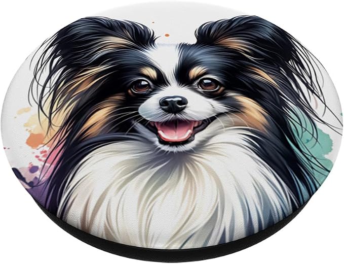 Papillon Dog Watercolor Artwork PopSockets Adhesive PopGrip