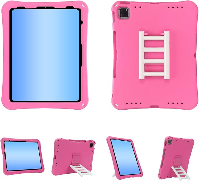 Kids Case for iPad Air 13 (2026/2025/2024) M4/M3/M2 &amp iPad Pro 13 2024 &amp iPad Pro 12.9 Cover 6th/5th/4th/3rd Gen (2022/2021/2020/2018) DIY Figures EVA Rubber Handle Stand Shockproof Bumper