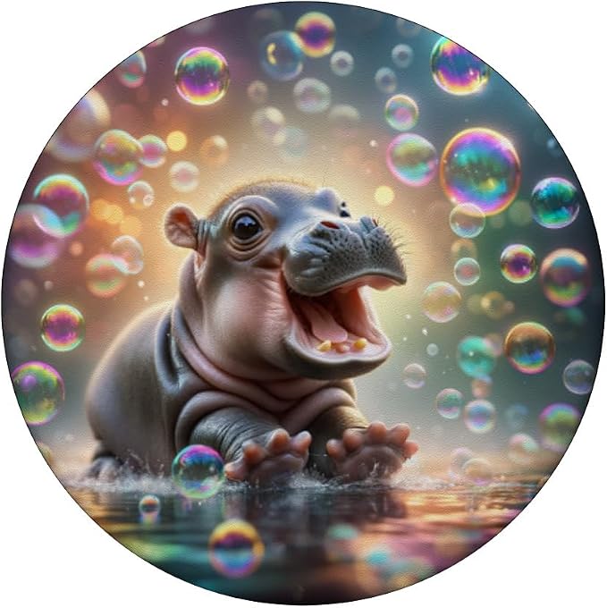 Cute Baby Hippo design for hippo lovers and hippo PopSockets Adhesive PopGrip
