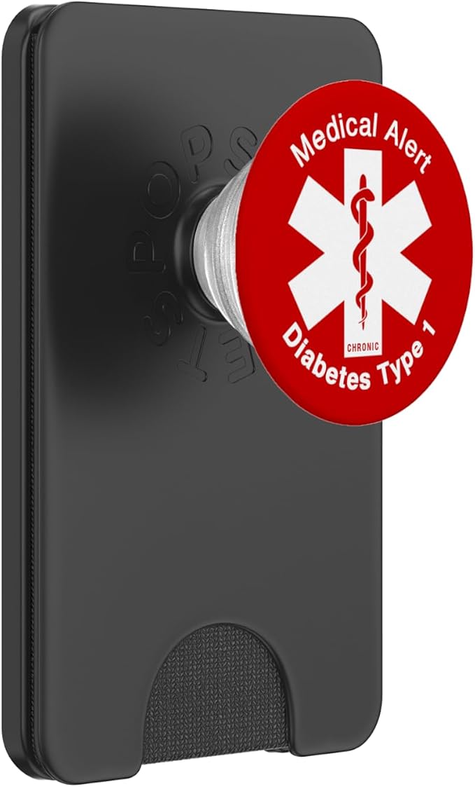 Type 1 Diabetes Medical Alert (RED) PopSockets Adhesive PopGrip