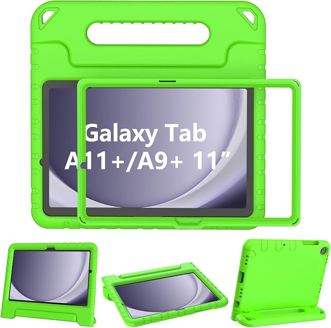 LTROP Shockproof Lightweight Convertible Handle Stand Case for Samsung Galaxy Tab A11 Plus 2025 / A9 Plus 11 Inch 2023 with Built-in Screen Protector Galaxy Tab A11+ / A9+ Case for Kids Black