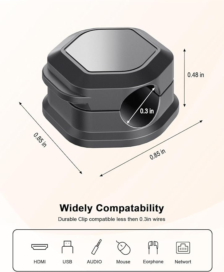14 Pack Magnetic Cord Organizer - Cord Organizer for Desk - Cord Holder - Cord Holder for Nightstand, Magnetic Cable Clips, for Desk, Nightstand, Phone Charger, Computer, Home, Office, Car