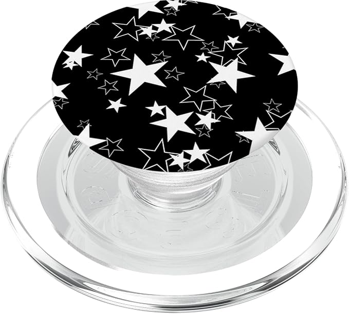 Pop Sockets Grip Stand Black Stars White PopSockets Adhesive PopGrip