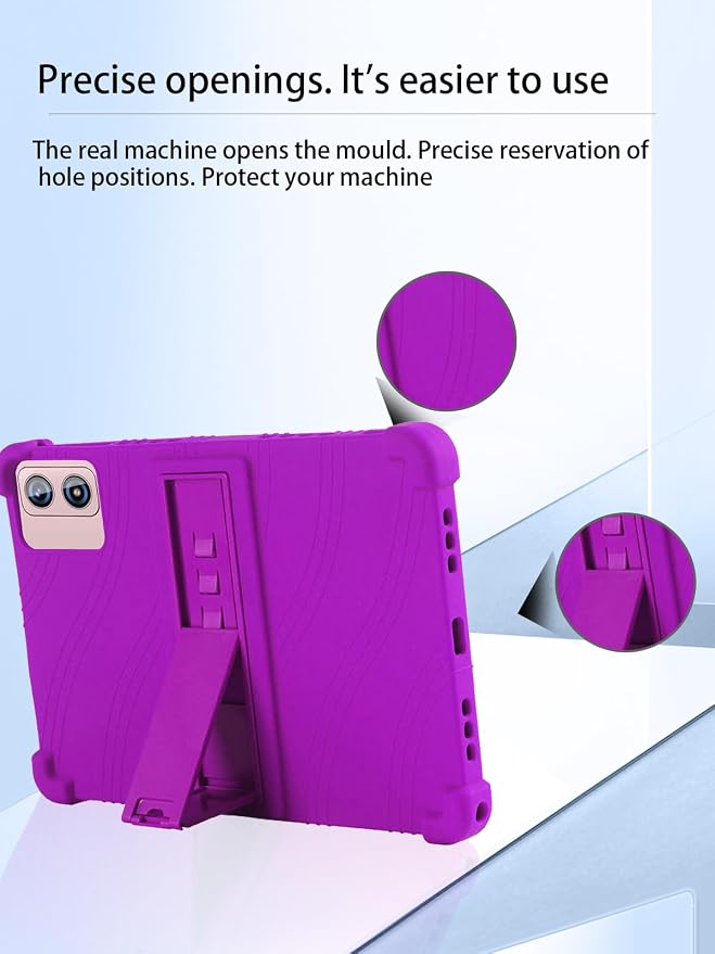 for Dghrti TAB20 2025 Android Gaming Tablet10 2.5K Ultra Clear Display Tablet Model CaseSoft Silicone Adjustable Stand Cover Lightweight Kids FriendlyPurple.