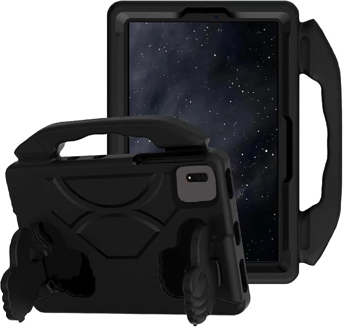 For Samsung Galaxy S11/S10/S9/S9FE/S8/S7 11 EVA Material Light Weight Shockproof Rugged Heavy Duty Thumb Kickstand Tablet Case For Lenovo M11/TAB Idea/Xiaoxin Pad Xiaomi PDA HONOR PAD X8a/X8b (black)