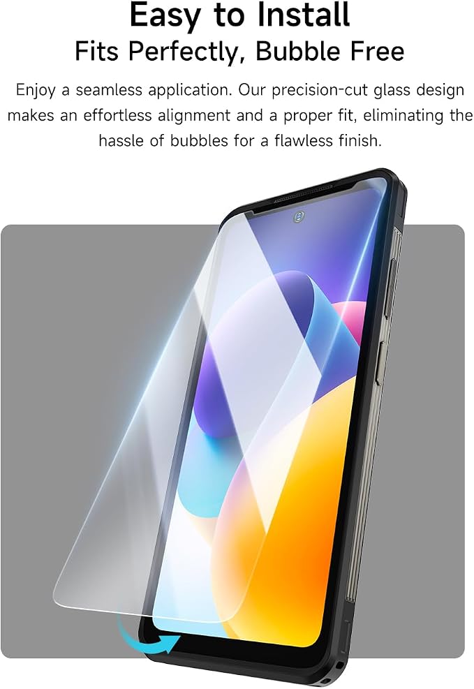 Ulefone 2-Pack Screen Protector Armor 27 Series Shatterproof Tempered Glass [9H Hardness] [99.99% HD Clear] [Anti Fingerprint] Armor 27 Series