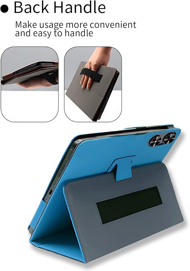 Case for SVITOO P108 Tablet 12 inch，WUNIAK Premium Leather Business Folio Stand Cover for SVITOO P108 Tablet 12 inch with Hand StrapBlack