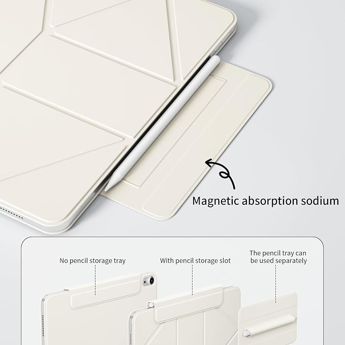 Dynamic Folio Magnetic Case for iPad A16 11th/10th Gen 11/10.9 inch | Removable Cover with 20+ Multi-Angle Stand Strong Attachment| Detachable Clasp| Ultra Thin| Auto Wake/Sleep Black