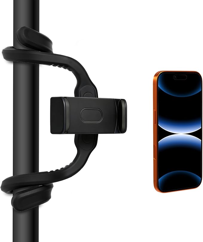 Flexible Phone Holder for TreadmillSilicone Treadmill Phone Holder for Peloton Bike Deformable Treadmill Phone Mount Compatible with Most Exercise Bicycle &amp Treadmill with Screen