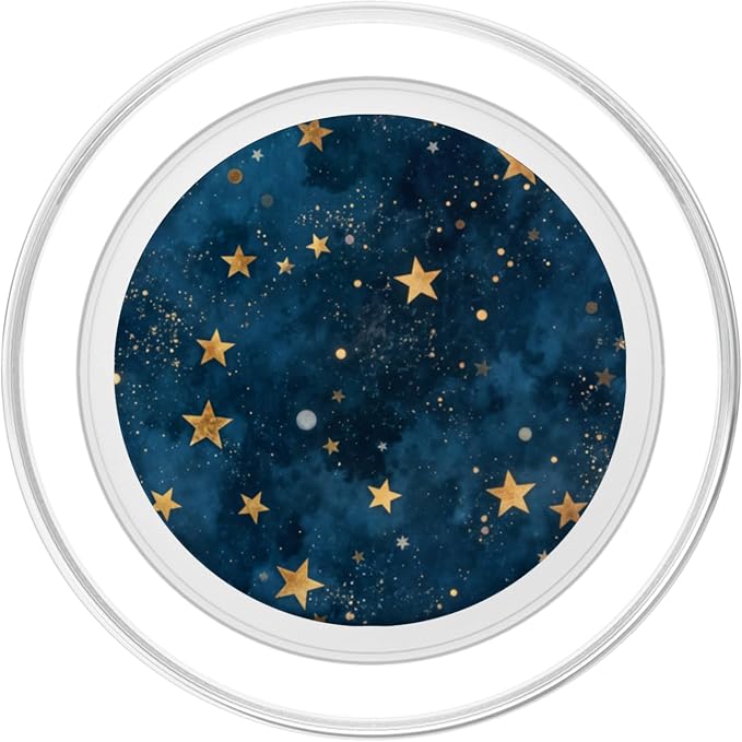 Blue Starry Pattern PopSockets PopWallet for MagSafe