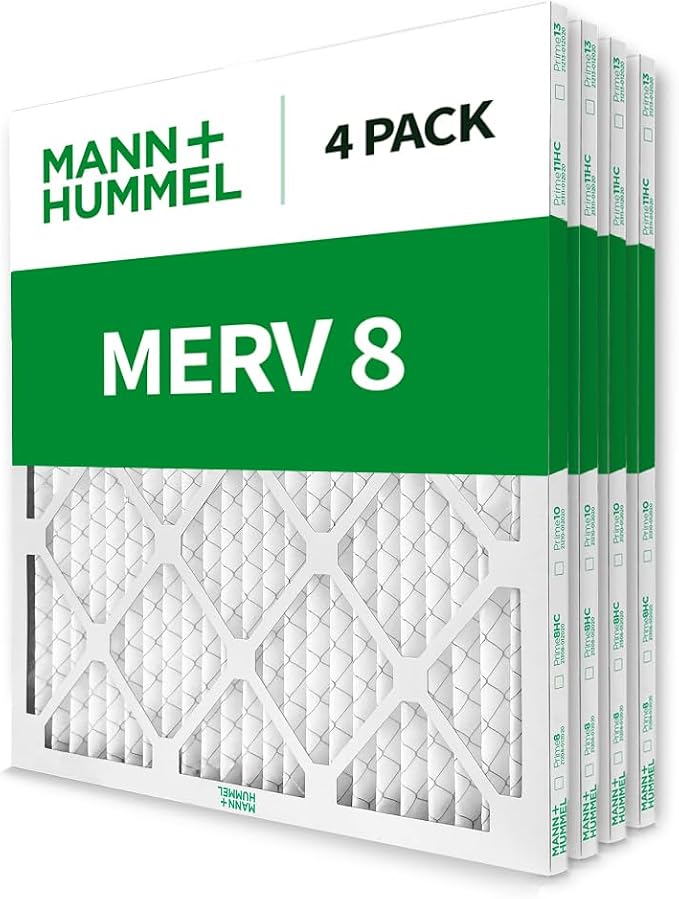 Mann+Hummel 20x23x1 MERV 8 Pleated HVAC AC Furnace Air Filters. 4 Pack.