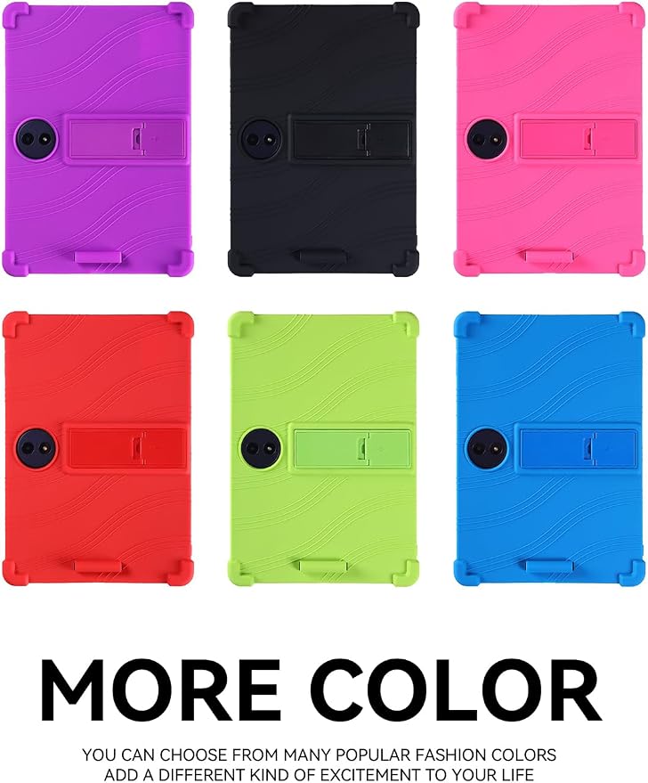 Silicone Case with Kickstand for TCL Tab A1 Plus 12.2 (Model 9445X) Soft Shockproof Protective Cover Stand Tablet Case (Black)