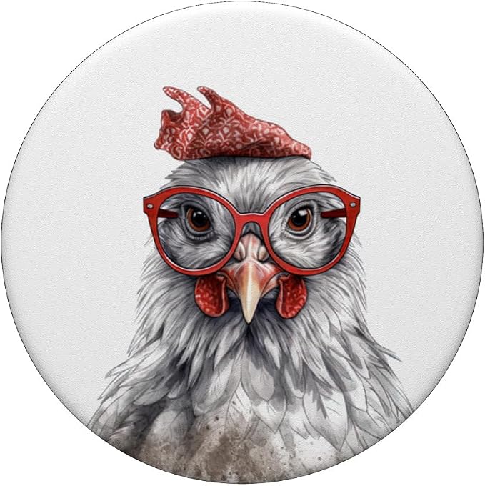 Funny Chicken Hen Wearing Sunglasses Farmer Chicken Lover PopSockets PopGrip for MagSafe