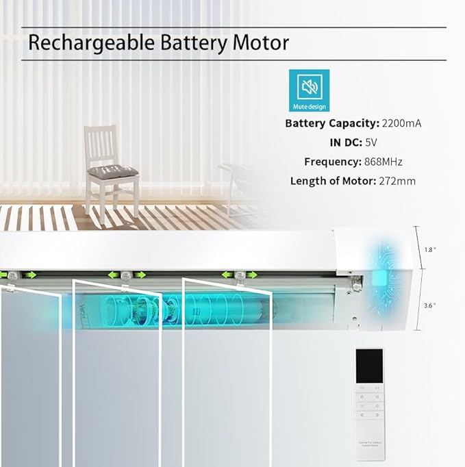 Blindify Motorized Vertical Blinds, Blackout Sliding Door Shades Vertical Shades Remote Control Customize, Beige