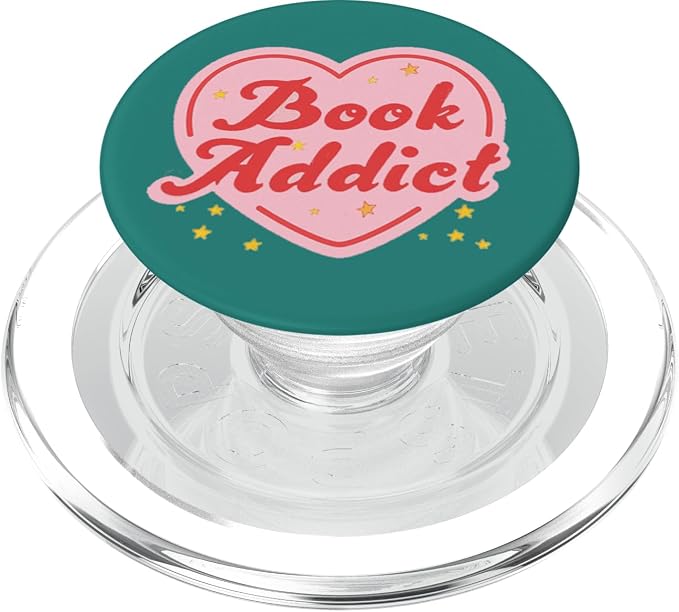 Book Addict Heart Booktrovert Bookish Reading Librarian PopSockets Adhesive PopGrip