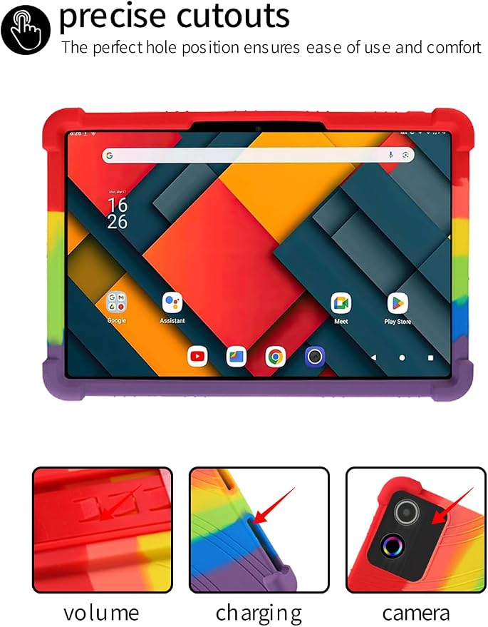 for Jeazans Jzpad-A10Pro Tablet 10 Inch Android Tablets CaseBOVUGAC Soft Silicone Adjustable Stand Shockproof Kids Friendly for Jeazans A10Pro Tablets(Black)