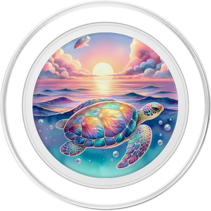 Sea Turtle Phone Grip Beach Cell Phone Pop Out Button Holder PopSockets PopGrip for MagSafe