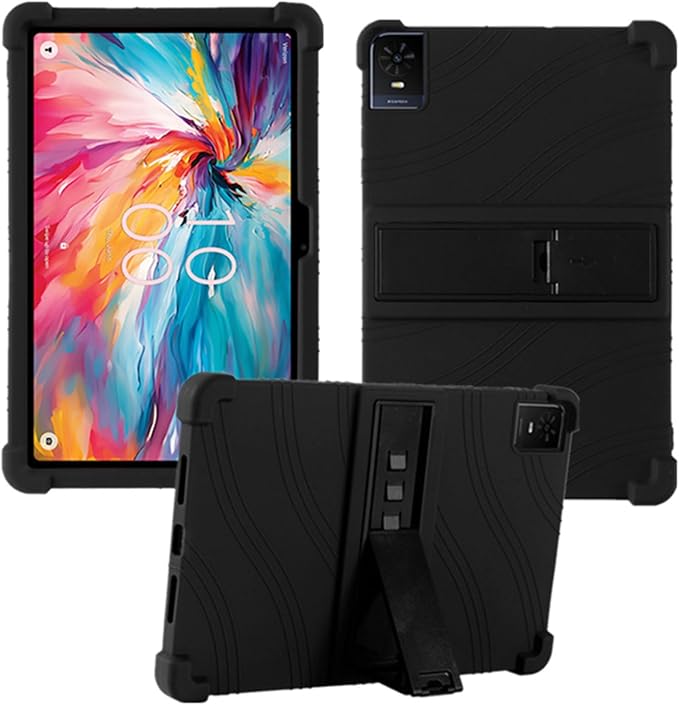 Case for TCL TAB 10 NXTPAPER 5G 10.4 Inch Tablet Kids Friendly Soft Silicone Adjustable Stand Cover for TCL TAB 10 NXTPAPER 5G Model 9199S Tablet (Black)
