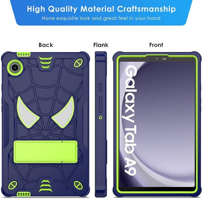 DETUOSI Case for Samsung Galaxy Tab A9 8.7 2023 Tablet (SM-X110/X115/X117) with Shoulder Strap3-Layers Hybrid Heavy Duty Full-Body Shockproof4-Angles Viewing Protective Cover