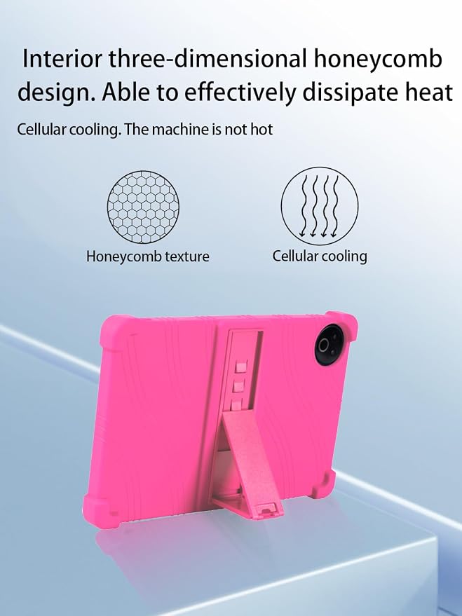 for Evermyth 10 Inch Android 15 OS GMS Certified Tablets CaseUYRUREL Soft Silicone Adjustable Stand Cover Lightweight Kids FriendlyBlack.