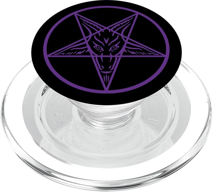 Purple Satanic Pentagram Star Baphomet Devil Hail Satan 666 PopSockets Adhesive PopGrip