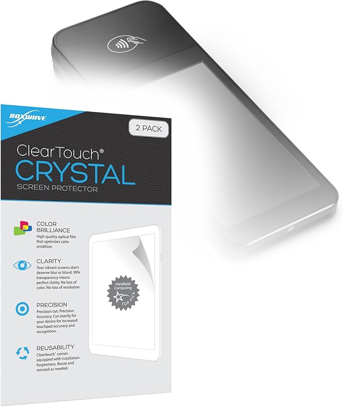 BoxWave Screen Protector Compatible with Stripe BBPOS WisePOS E - ClearTouch Crystal (2-Pack) HD Film Skin - Shields from Scratches