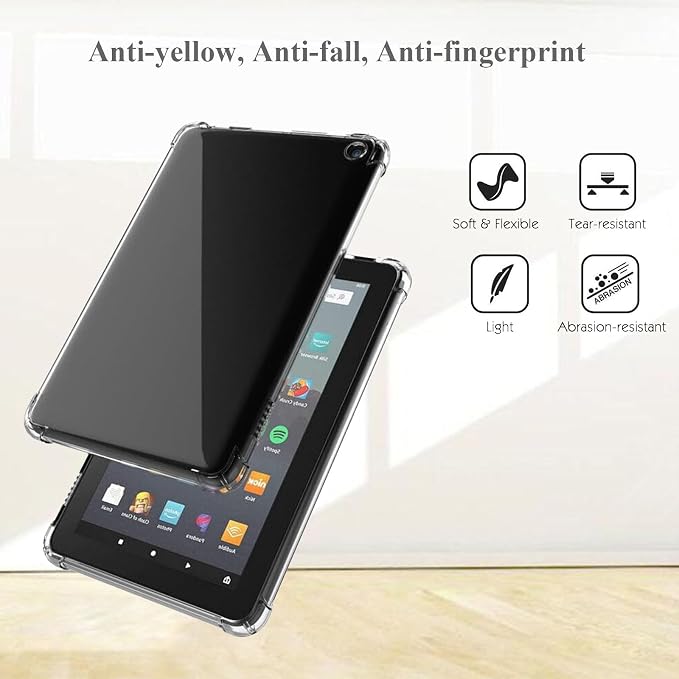 Clear Case for All-New Amazon Kindle Fire Max 11 Tablet (13th Generation 2023 Release) 11 Slim Lightweight Shell Transparent Soft TPU Back Shockproof Crystal Reinforced Corner Cover Clear