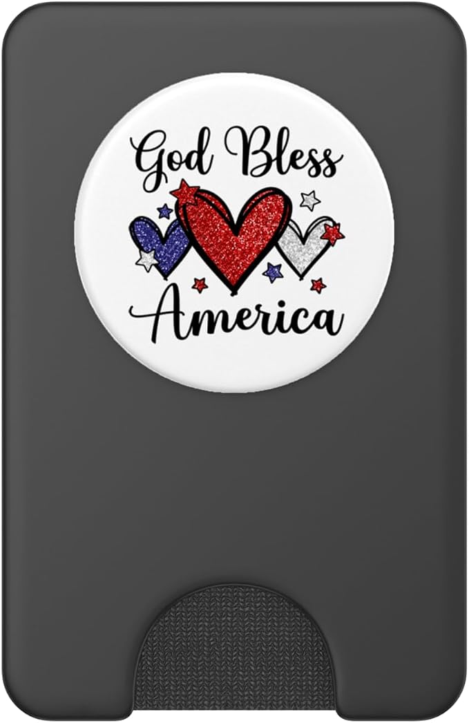 God Bless America Patriotic USA Flag Colors For Christians PopSockets Adhesive PopGrip