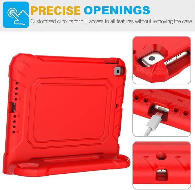 SUPLIK Kids Case for iPad 9th/8th/7th Generation -10.2 inch 2021/2020/2019 Built with Screen Protector Durable Shockproof Handle Stand Case for Apple iPad Gen 9/8/7 Black