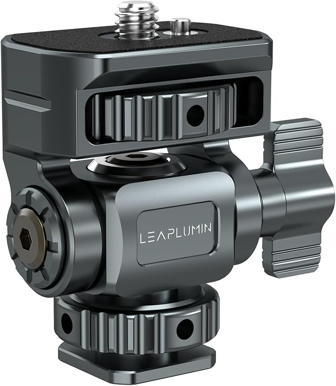 Leaplumin Field Monitor Mount Monitor Holder with Cold Shoe, 1/4" Screw for 5" & 7" Field Monitor Mount Support 360° Swivel &180° Tilt Adjustment,Aluminum Camera Monitor Mount for Camera Hot Shoe