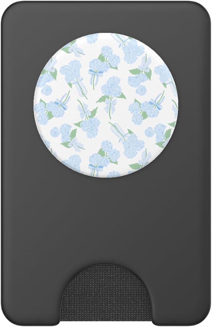 Preppy Coquette Hydrangeas and Bows in Pastel Blue PopSockets PopGrip for MagSafe