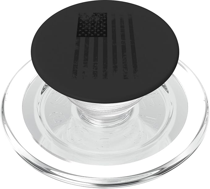 Black American Flag | Vintage USA Distressed Flag Graphic PopSockets Adhesive PopGrip