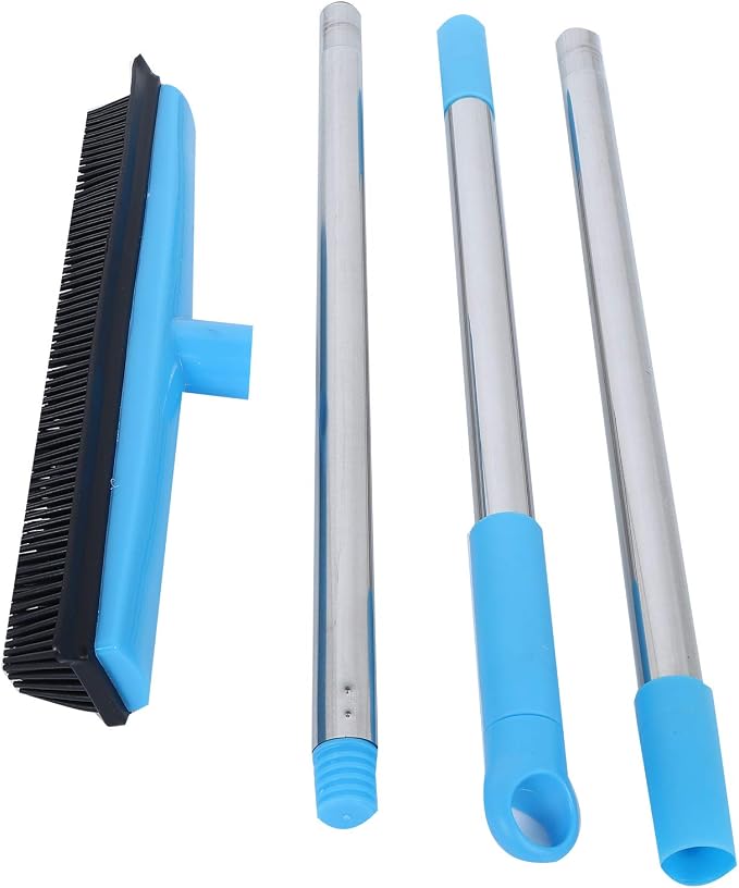 Multifunctional Broom, Telescopic Carpet Rake Rubber Pp 12.6in Brush Easy Wash