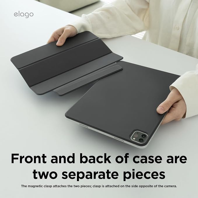 elago Magnetic Folio Case for iPad Pro 13-inch (M5 M4) | Back Plate can be Attached to Metal Materials Magnetic Back Plate Wake/Sleep Compatible with Apple Pencil 2 [Blue]