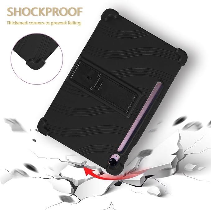 ATOOZ for Samsung Galaxy Tab S10 Lite/S10/S10 FE Case 10.9 2025Siliocne Case for Samsung Galaxy Tab S9/S9 FE 10.9 inch Tablet with PC Stand &amp Pen Slot (Black)