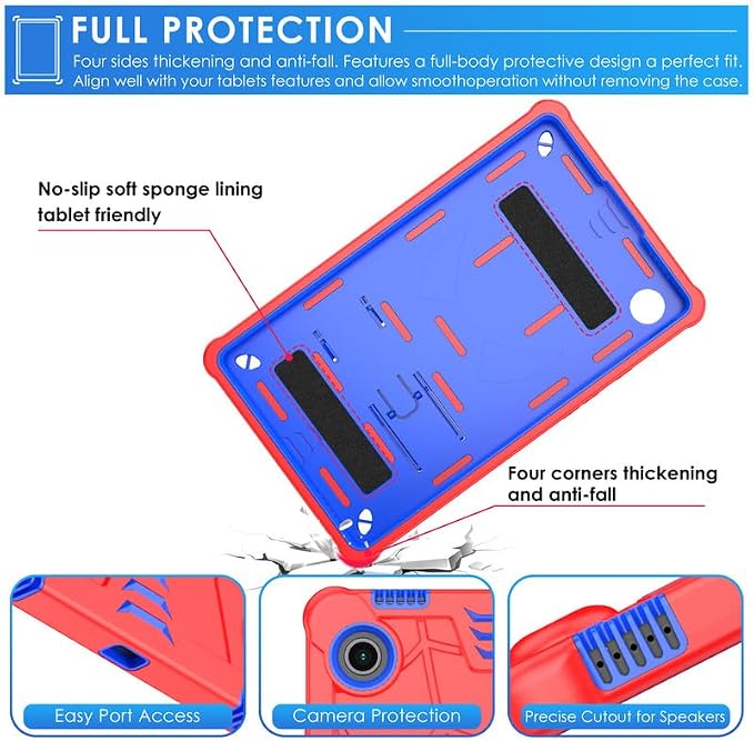 DETUOSI Case for Samsung Galaxy Tab A11+ Plus 11 2025/ A9+ Plus 2023 with Shoulder Strap 3-Layers Hybrid Heavy Duty Full-Body Shockproof4-Angles Viewing Protective Cover