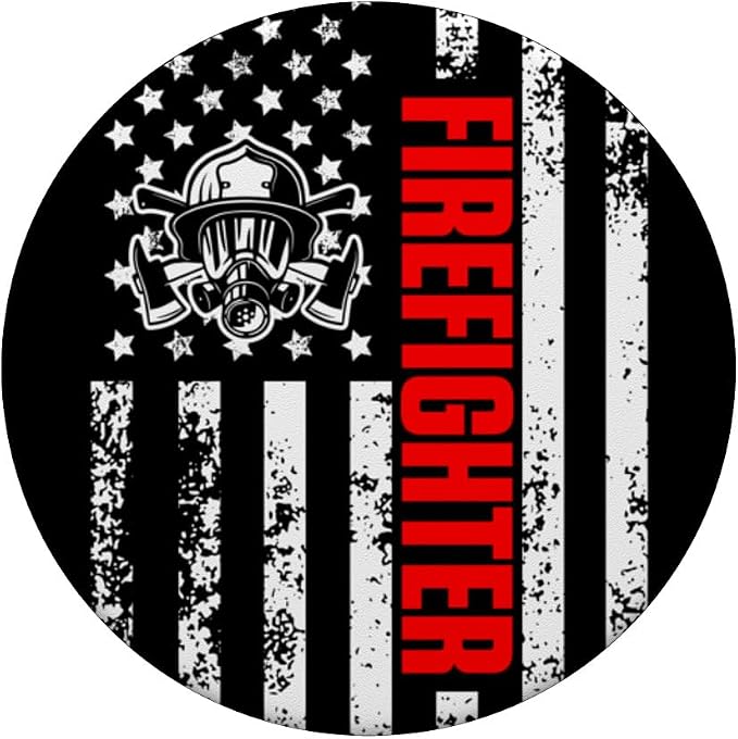 US American Flag Rescue Costume of Patriotic Firefighter PopSockets Standard PopGrip