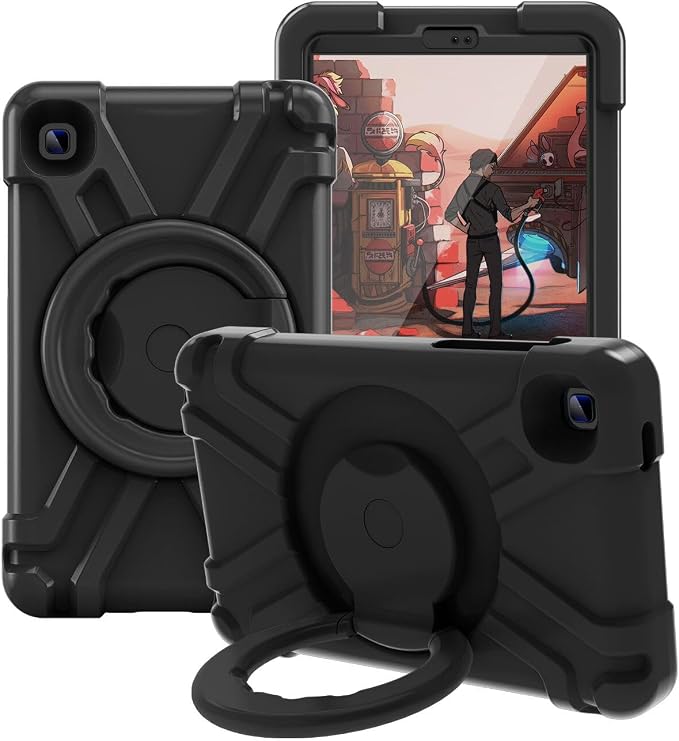AKABEILA Compatible with Amazon Fire HD 8 2020/2022 Tablet Case，Rugged Kids Case with Stand Lightweight Shockproof Kids Friendly Tablet Cover Black