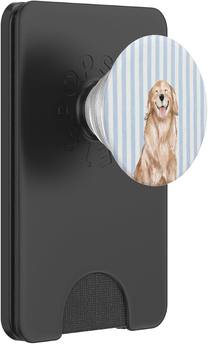 Light Blue Golden Retriever Illustration Print PopSockets PopGrip for MagSafe