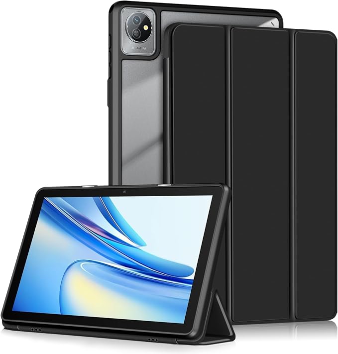 Case Compatible Blackview Tab 70 WiFi 10.1 TabletAnti-Collision Transparent Back Shell Cover with Auto Wake/Sleep FunctionBlack