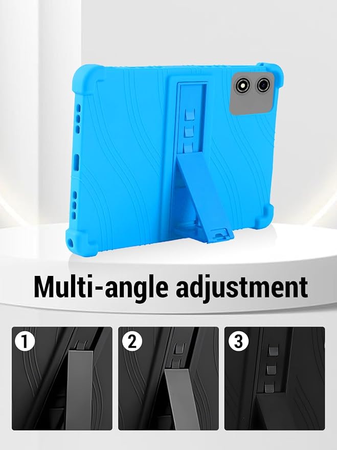 for JJGJ P30 (10 Inch) Android 15 Tablet Protective case Shockproof Lightweight Silicone Protective Cover with Stand Child-Friendly Protection Easy to Clean Design Sky Blue.