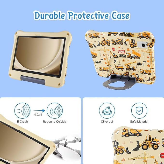 Dinosaur REVVL Tab 5G 2023 Case for Kid Boy Light EVA Kids Friendly Revvl Tab Case with Handle Kickstand Kids Pro Shockproof Full Cover Boy's Gift (KL)