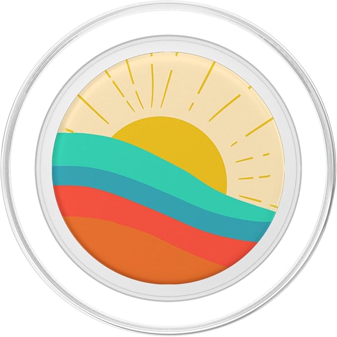 Minimal Sunrise Boho Retro Nature Bohemian Aesthetic Art PopSockets Adhesive PopGrip