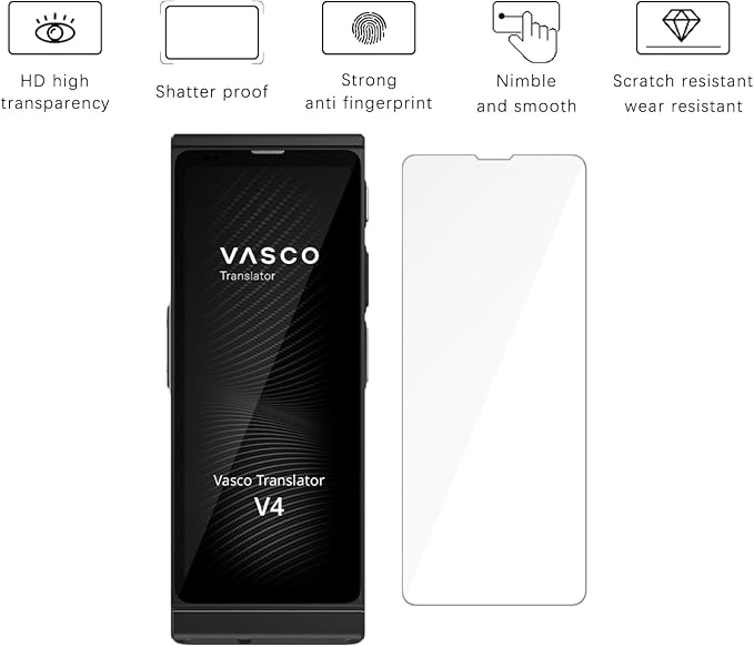 Screen Protector for Vasco Translator V4 3-Pack | Tempered Glass High Definition