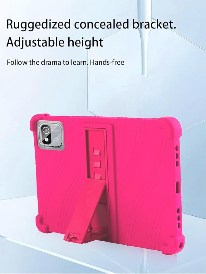 for tabtrust T10B-B Android 14 Gaming Tablet10.1 2.5K Ultra Clear Display Tablet Model CaseSoft Silicone Adjustable Stand Cover Lightweight Kids FriendlyBlack.